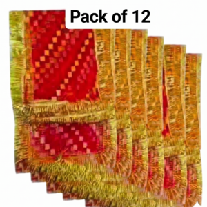 Pack of 12 Chunni red color